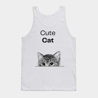 Cute Cat Peeking Tank Top